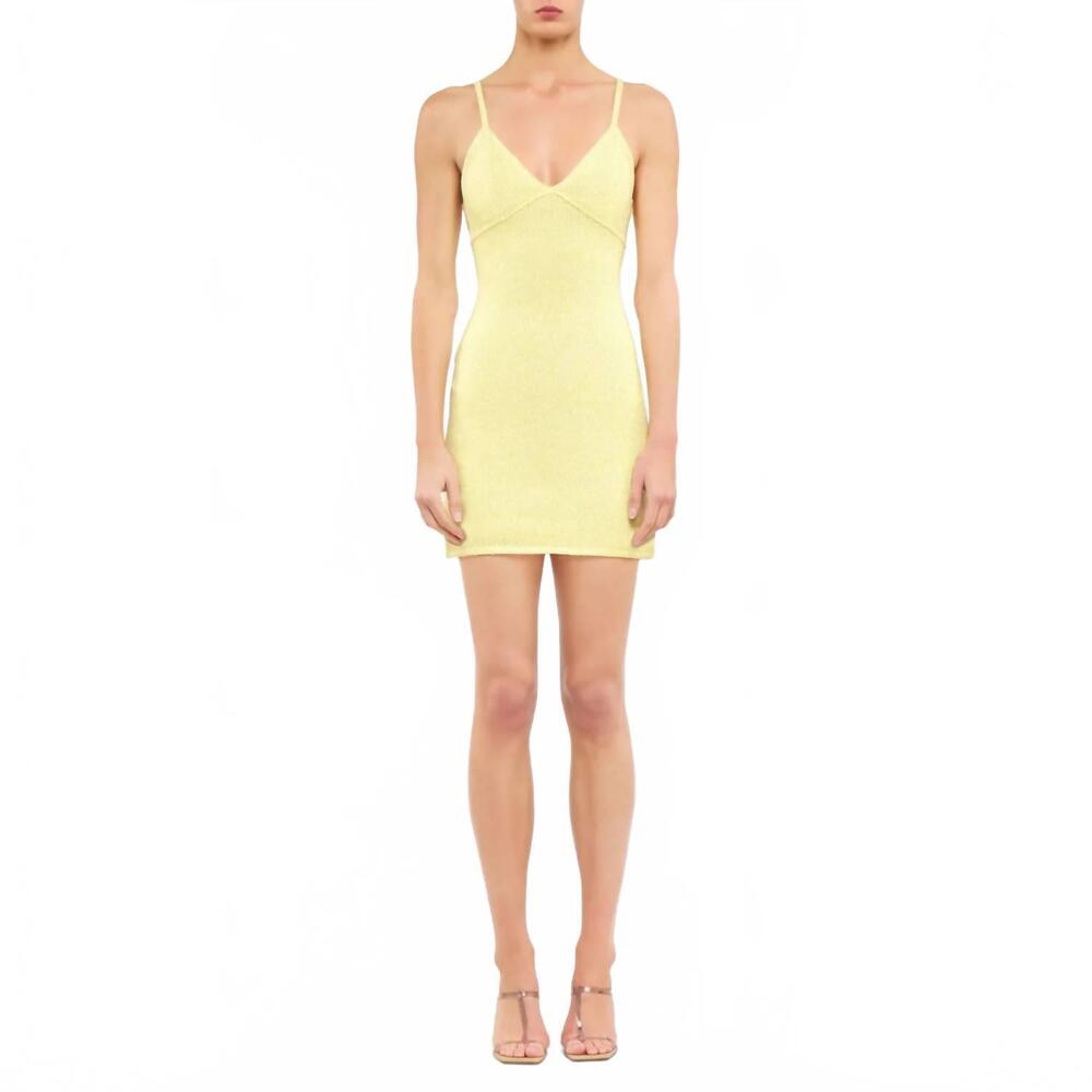NEW ASTA RESORT delilah mini dress in butter yellow sequin